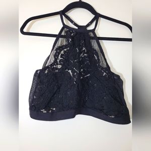 Torrid Black Lace size 2 18/20 Bralet No Wires High Neckline